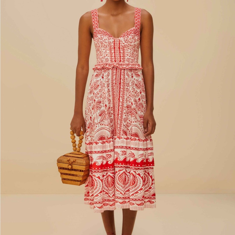 NWT FARM Rio Red River Ride Lenzing™ Ecovero™ Euroflax™ Midi Dress